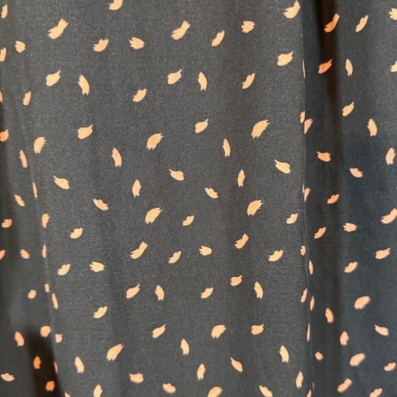 MNG by Mango Navy Blue & Pink High Low Long Sleeve Button Down Blouse Women Sz 6 - Picture 7 of 7